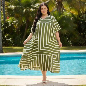 Gypsie Blu Kaftan Dresses for Women Plus Size Digital Printed Summer Wear Dress